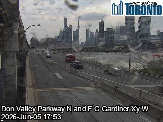 Gardiner Expressway near Don Valley Parkway
