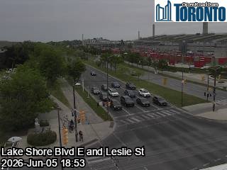 Lake Shore Boulevard near Leslie Street