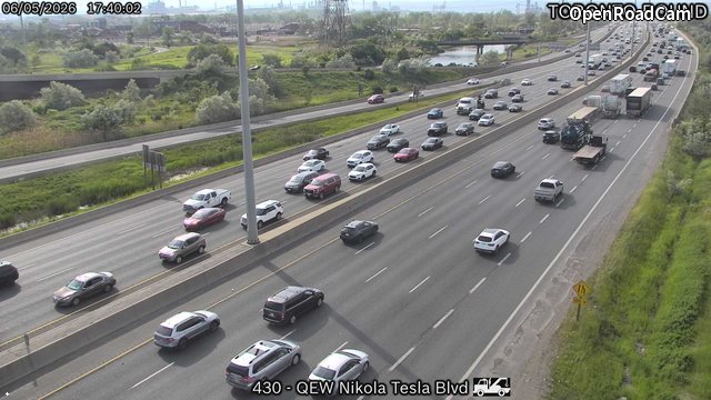 QEW near Nikola Tesla Boulevard