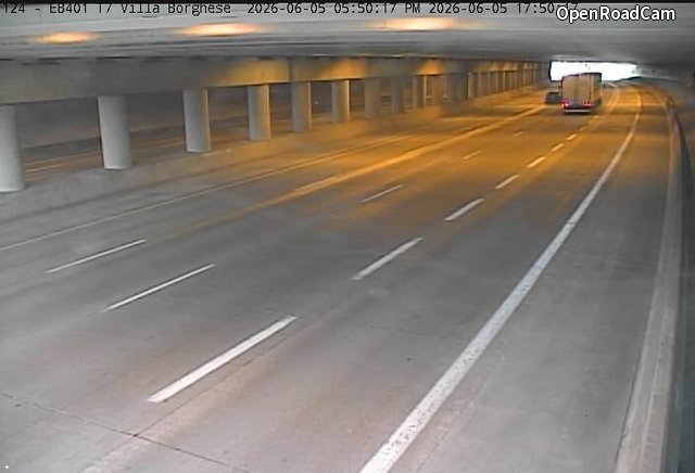 Highway 401 in Villa Borghese Tunnel (East Portal)