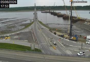 Route 368 (direction est) à la hauteur du pont de l'Île-d'Orléans (côté Québec)