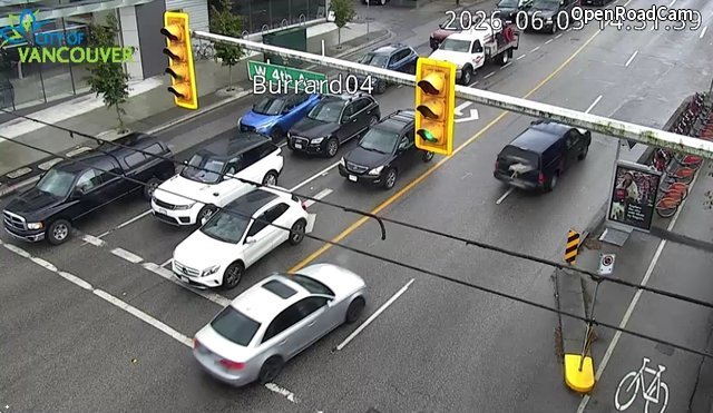 Burrard St and W 4th Ave - South