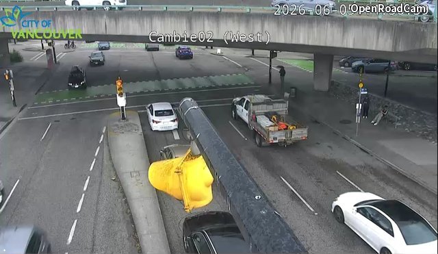 Cambie St and W 2nd Ave - West intersection - East